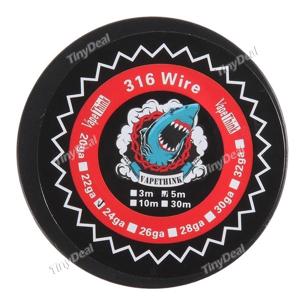 Authentic Vape Think Vapethink Stainless Steel 316 Resistance Wire 5M 22GA for Rebuildable Atomizer