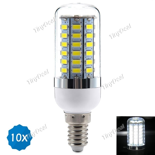 10pcs 220-240V E14 18W 1650LM 56-LED SMD 5630 Natural White Corn Bulb