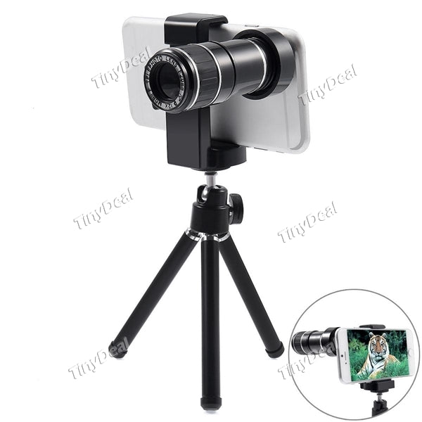 12X Universal Zoom Lens Tripod Camera Telescope with Tripod Stand for iPhone Samsung Android Smartphone