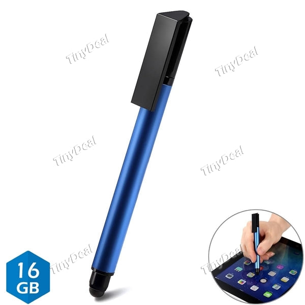 3-in-1 Cool Style Touchscreen Stylus + Round-head Touch Pen + 16G USB Flash Disk for Smartphone Tablet EUD-516018