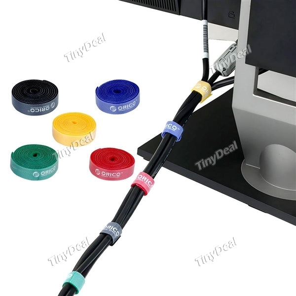 ORICO 3.3 Ft 1M 5 Colors Reusable Dividable Hook and Loop Velcro Cable Ties