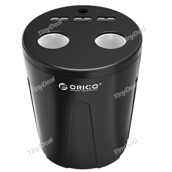 ORICO 3-USB Port Car Charger with 2-Port Cigarette Lighter Interface for Smartphone Tablet