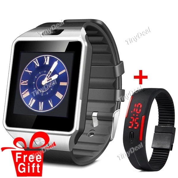 DZ09 1.56" 0.3MP Dialer Pedometer Sleep Monitor Smart Watch Phone + New Silicone Bracelet Electronic Digital LED