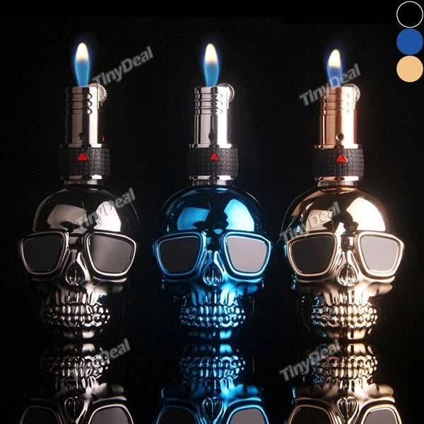 1PCS Funky Skull Refillable Cigarette Lighter Windproof Cigarette Lighter