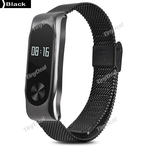 Replacement Stainless Steel Metal Strap Wrist Belt Band for Xiaomi MiBand 2 Smart Bracelet E-516618-C3