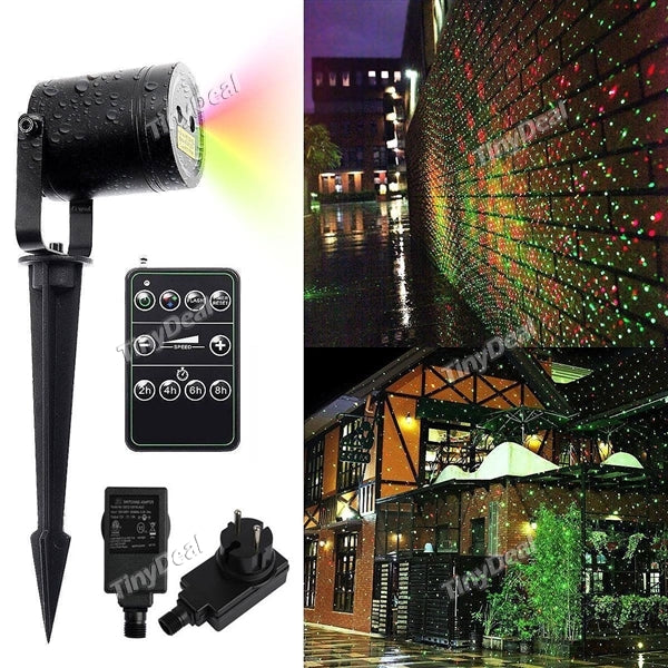 Landscape Projector Lights 4.5m / 15ft Red & Green Moving Star Laser Light Outdoor Waterproof Decoration for Holiday
