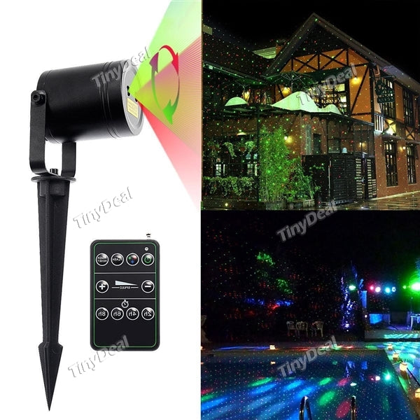 Landscape Projector Lights 4.5m / 15ft Red & Green Moving Laser Light Show Waterproof Decoration for Holiday