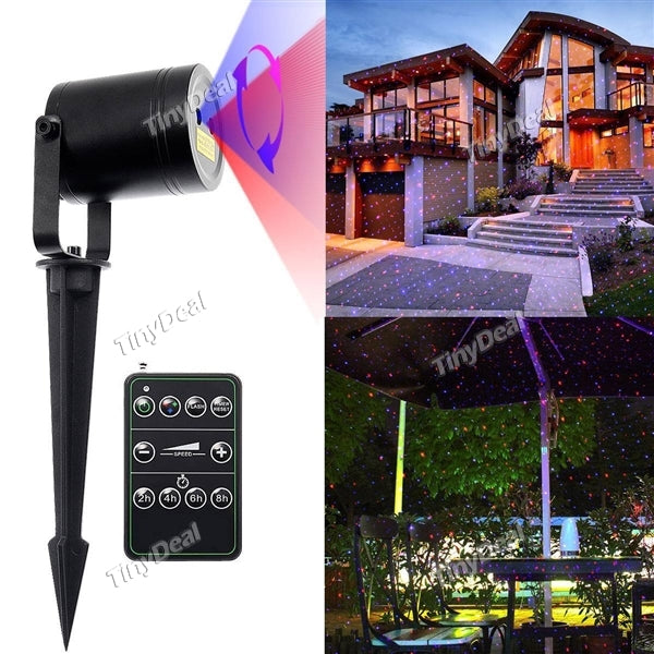 Landscape Laser Light 15ft Red & Blue Outdoor Waterproof Moving Star Light Projector for Party Decoration