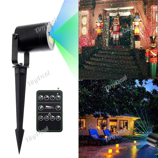Landscape Projector Lights Red Green Moving Laser Light RF Wireless Remote Static 4.9ft Cable Holiday Lights