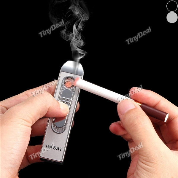 Metal Shell Portable Electronic USB Lighter Rechargeable Flameless Windproof Cigarette Lighter Smoking Gadgets