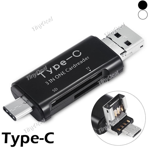 USB Type-C TF/SD Card Reader for PC MacBook Android Mobile Phone