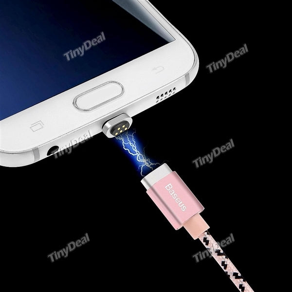 BASEUS 1M Magnetic Charge/Sync Nylon Cable + Detachable Micro USB Metal Plug Connector for Smartphones