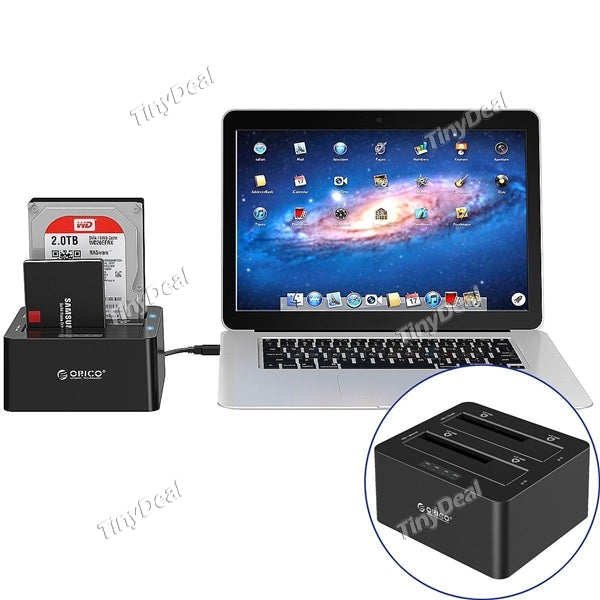 ORICO 6629US3-C Dual Bay SATA to USB3.0 External Hard Drive Docking Station with Duplicator Clone Function