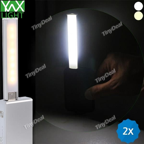 YWXLight 5V 2W 250-350LM 8-LED SMD 3528 LED Portable USB Light with Strip Shade for Power Bank - Warm White Natural White