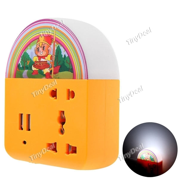 Multifunction Expansion Creative Plug Socket with 2 USB Outlet and 2 Power Charger/Adapters for Phone and PC Devices