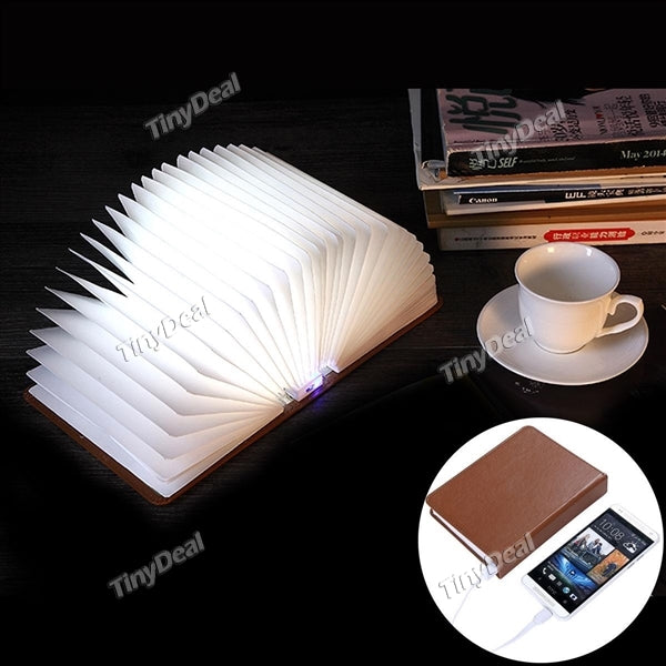 Portable Paper Folding Book Light USB Rechargeable Nightlight Decorative Light or Anywhere-4000mAh Batteries Lithium