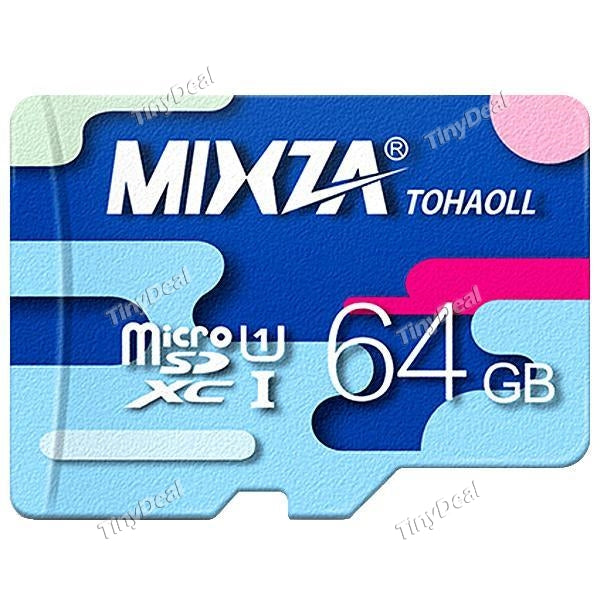 MIXZA 64GB Class 10 Micro SDHC UHS-I up to 80MB/S TF Card Flash Memory Card Colorful Series