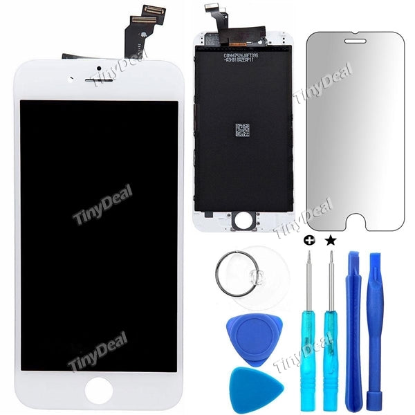 100% Guarantee AAA Touch Digitizer Full LCD Screen Replacement Assembly + Repairing Tools + Protector Film for iPhone 6 (White)