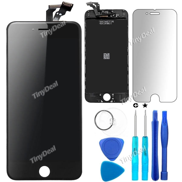 AAA 100% Tested LCD Display Touch Screen Replacement Digitizer Assembly Full Set for 5.5" iPhone 6 Plus - Black