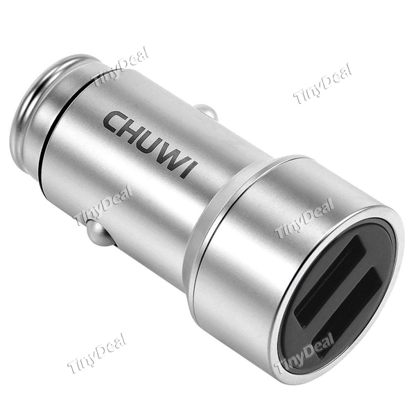 CHUWI Ublue Dual USB Integrated Metal Body LED Smart Car Charger for iPhone iPad Samsung and More