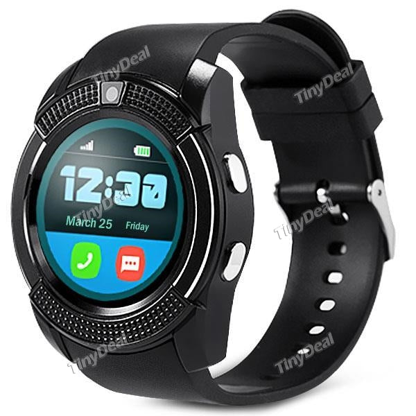 V8 Smart Watch Phone Bluetooth Dialer 0.3MP Camera Call SMS Sedentary Reminder Pedometer Sleep Monitor Anti Lost