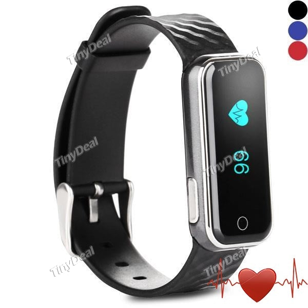 QS50 Smart Bracelet Touch Key Screen Call SMS Reminder Pedometer Mileage Calorie Sleep Heart Rate Monitor IP67
