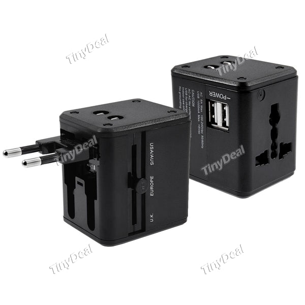 Universal Global Standard Plug Travel Adapter Charger Converter with Dual USB Charger AU/US/UK/EU