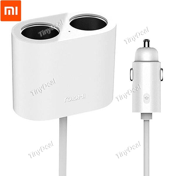 Original Xiaomi ROIDMI Car Dual Cigarette Lighter Splitter 1 to 2 Charging Ports Car Bluetooth Charger Adapter