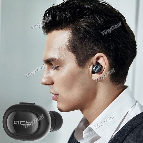 QCY Q26 Super Mini Earbud Bluetooth 4.1 Earphone Wireless Music Car Driver Headset Phone with Mic for Smartphone