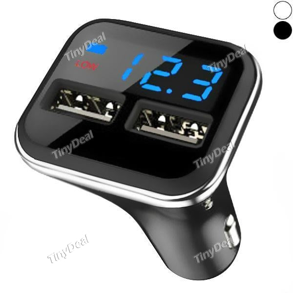 Intelligence LED Display Car Charger 4.8A Dual USB Smart Output Car Charger for Smartphones and Tablets