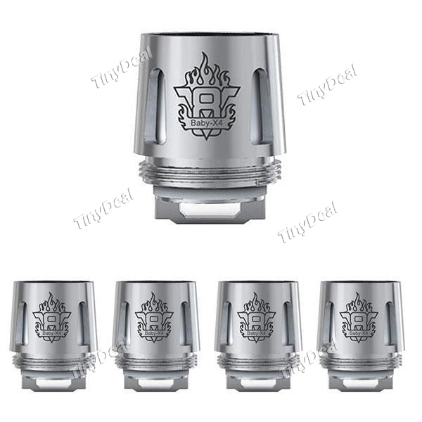 5 x Authentic Smoktech Smok TFV8 Baby X4 Baby X4 Quadruple Coil Head 0.15Ohm
