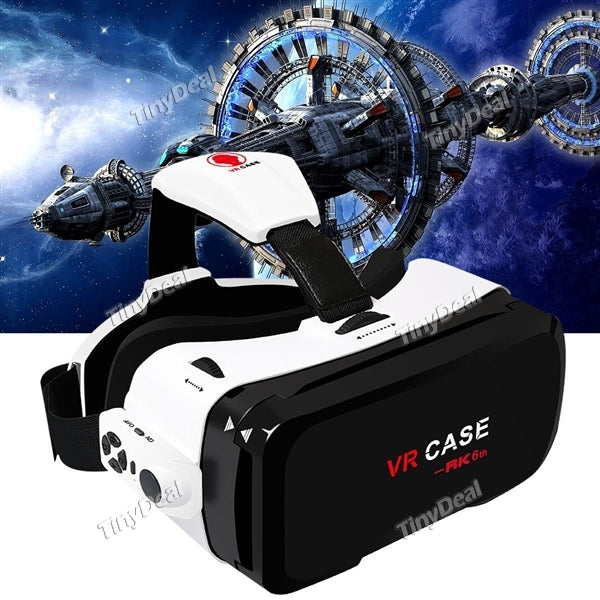 VR CASE 6th Generation 3D Glasses 130° Wide Angle Aspherical Lens with Bluetooth Remote Control for 4.7-6" Smart Phone