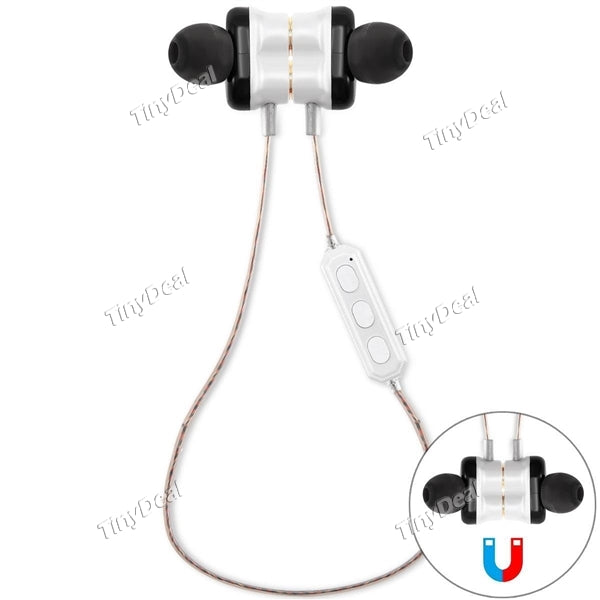 Wireless Bluetooth 4.1 Magnetic Dual-speaker Headsets CVC 6.0 Sports In-Ear Headphone with Mic for iPhone Android Phones