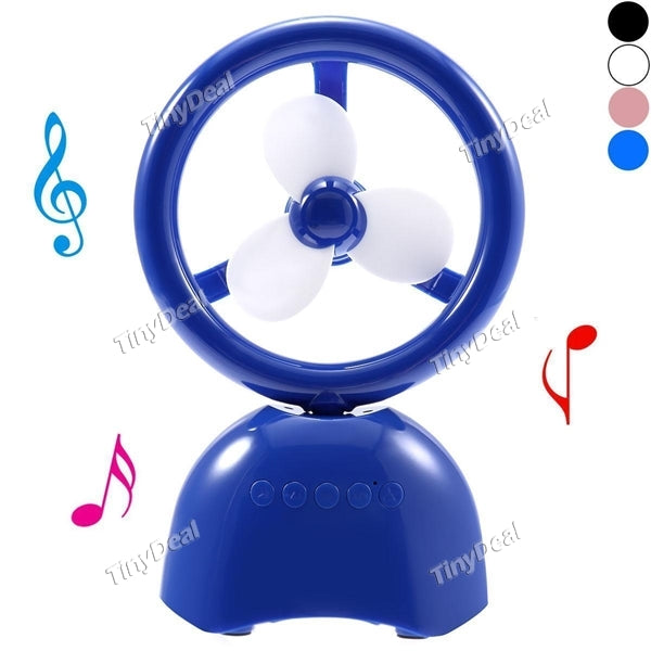 Y03 2 in 1 Portable Mini Fan with Music Bluetooth Speaker w/ FM TF Card/U Disk MP3 Player Mic for Smartphones Tablets