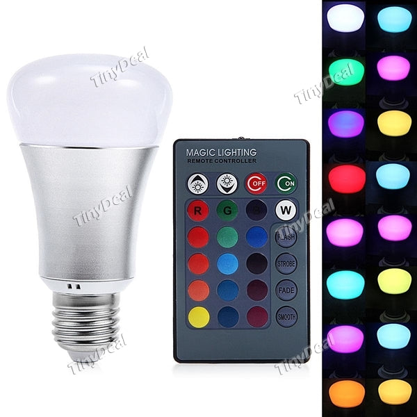 Globe Bulb E27 85-265V 10W 820-850LM RGB Remote Control LED Light Bulbs