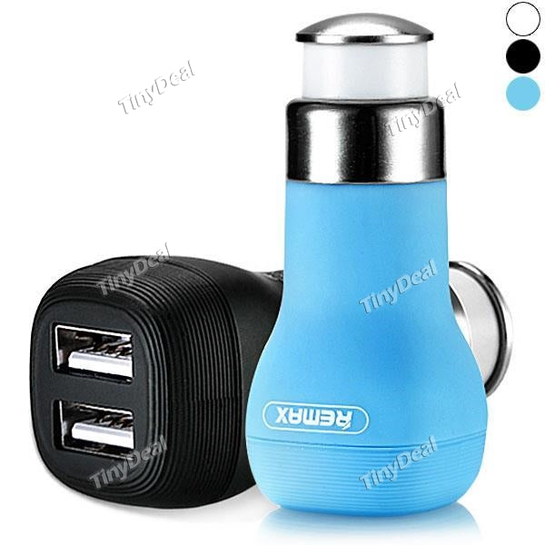 REMAX Dual 2.4A USB Port Flinc Portable Mini Car Charger Smart Shunt Protection Charger Adapter