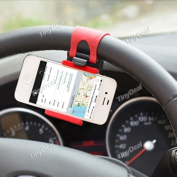 Universal Car Steering Wheel Phone Mount Holder Clip Buckle Socket for Smart Phone GPS Navigation Drive