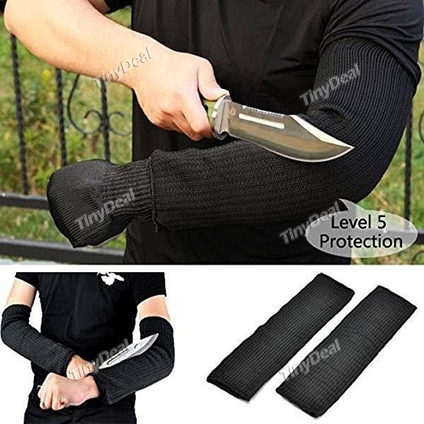 1 Pair Steel Wire Safety Anti-cutting Arm Sleeves Gardening Work Outdoor Camping Protection Tool