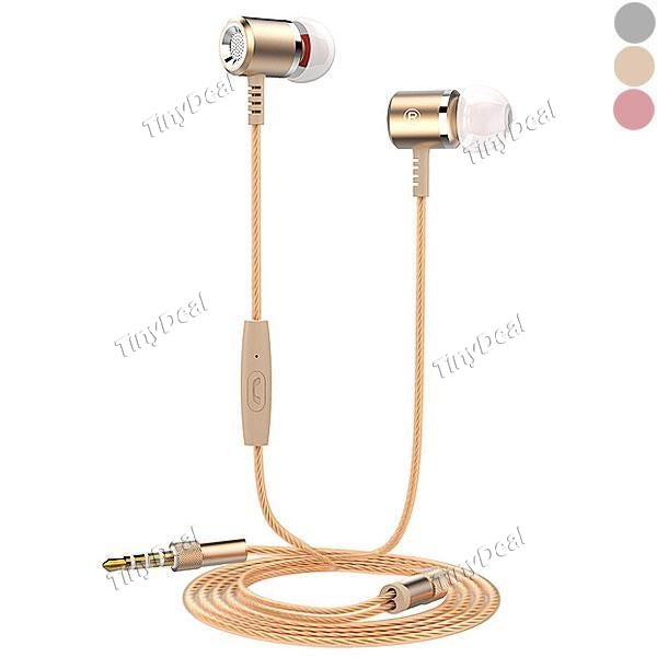 Langsdom M400 3.5mm Metal In-Ear Headphone Hands-free Anti-Wrap Portable Music Earphones for Smartphones Tablets