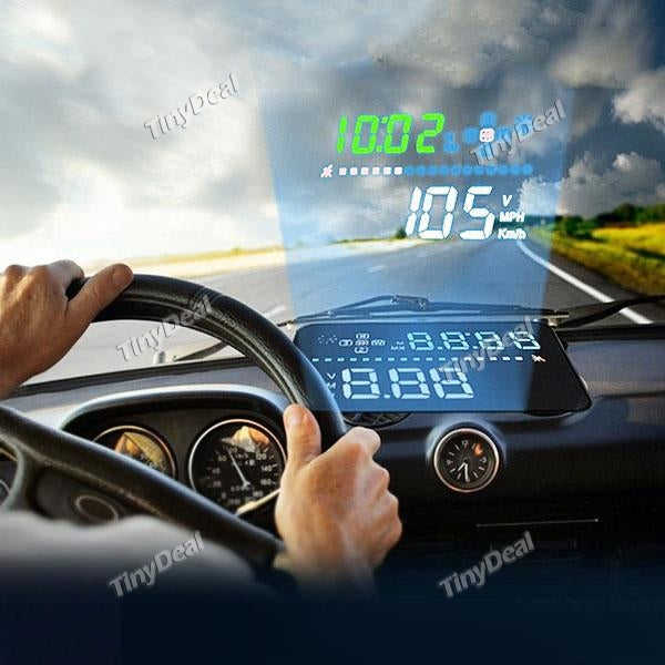 3.5" Car A3 HUD Head Up Display with OBD2 Interface OverSpeed Warning Plug & Play Vehicle Speed