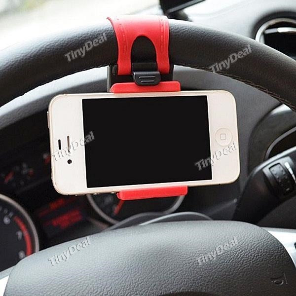 2pcs Car Steering Wheel Phone Mount Holder Clip Buckle Socket for Smartphone GPS Navigation Drive