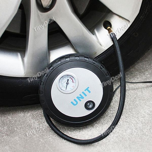 UNIT Wheel Design Mini Portable Car Air Compressor 12V Auto Inflatable Pumps Electric Tire