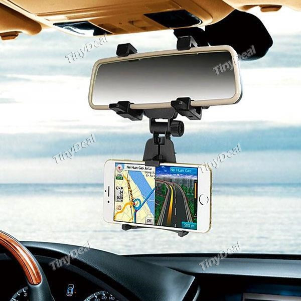 Universal Car Rearview Mirror Mount Truck Auto Bracket Holder for iPhone Samsung Galaxy GPS and Smartphones