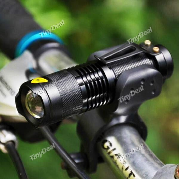 LED Flashlight CREE Q5 1350LM 3 Modes Zoom Waterproof Tail cap switch Flashlights & Torches SBK-520925