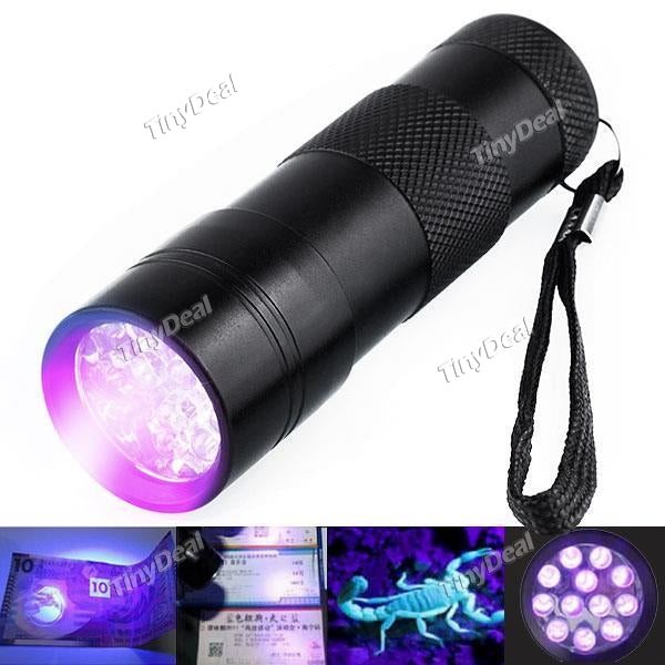 12 LEDs Ultra UV Flashlight Violet Blacklight Urine & Scorpion Detector Torch to Find Stains on Carpet