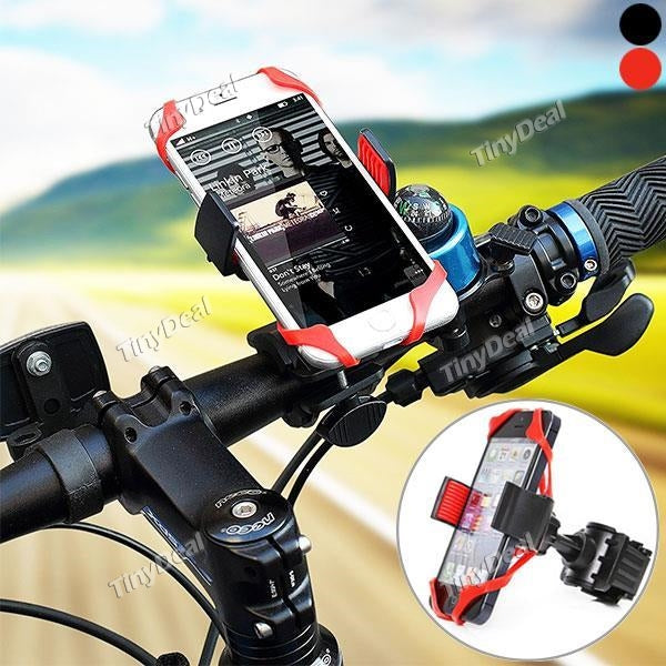 Adjustable Bike Holder Cradle Clamp 360° Rotation Silicone Strap for Universal Cellphone 4.0''-5.5''