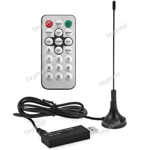 USB 2.0 DVB-T Digital TV Turner FM DAB+ Receiver TV Stick with Remote Control & Antenna for Computer Laptop ETA-521139