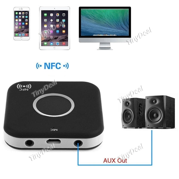B7 NFC Bluetooth Wireless Double Audio Receiver 3.5mm Bluetooth 4.1 Stero Audio Adapter for iOS Android