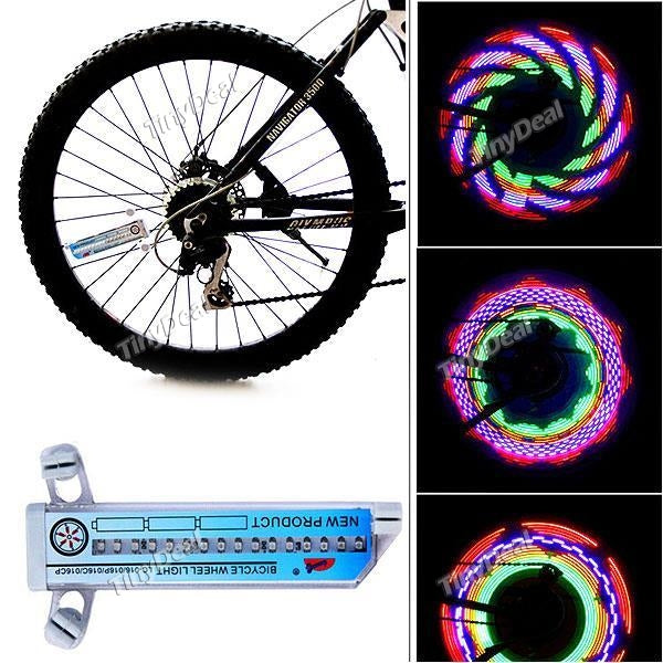 1 Pcs 32 LED Colorful Mountain Bike Bicycle Tyre Wheel Spoke Light Lamp Flashlight 32 Patterns SBK-521342