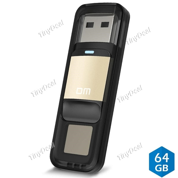 DM 64GB USB2.0 High-Speed Recognition Fingerprint Encrypted High Tech Pen Drive Security Memory USB Stick